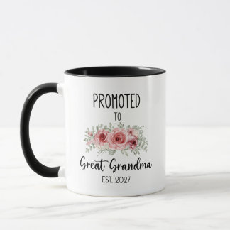 Caneca Promovida a Bisavó Est 2027 Flores Bebê