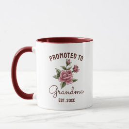 Caneca Promovida à vovó Vintage Rosa Rosa Floral Rosa Ros