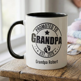 Caneca Promovido a Avô Anúncio de Novo Bebê