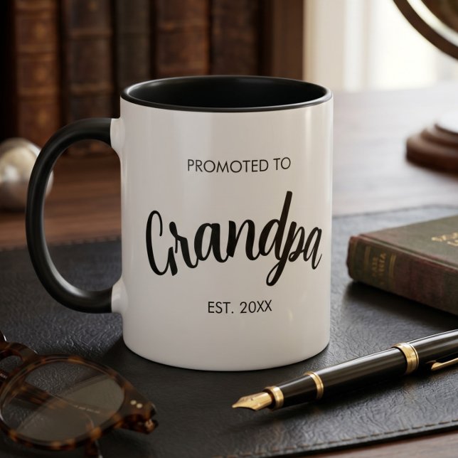 Caneca Promovido a Avô Revelação de Gravidez Presente par (Criador carregado)