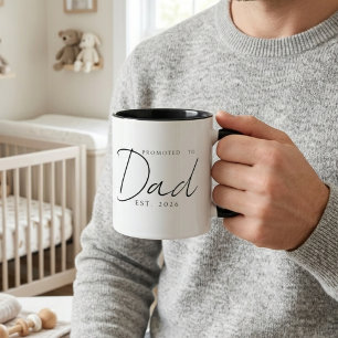Caneca Promovido a Pai Design Elegante de Ano de EST com