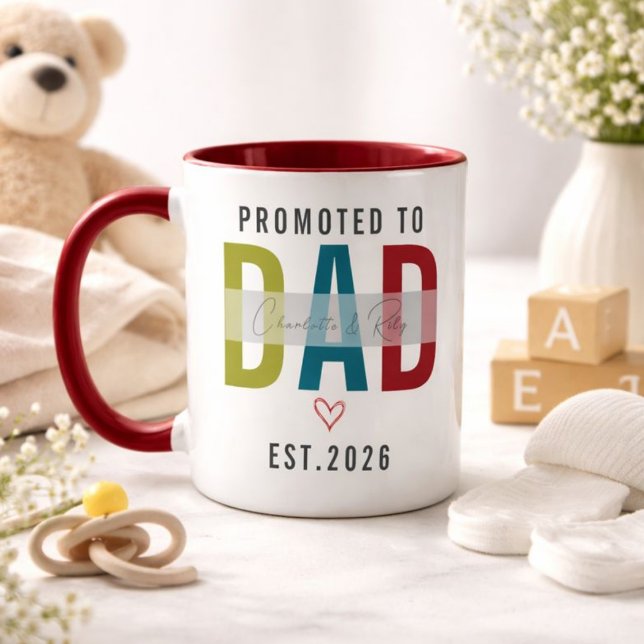 Caneca Promovido a Papai Foto Personalizada | Primeiro Pa (Promoted to Dad | Personalized First Father’s Day Mug)