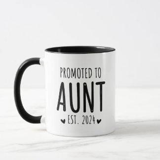 Caneca promovido à tia 2024 Anúncio de Gravidez