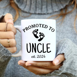 Caneca Promovido ao Tio / Primeiro Tio de Escrita Café