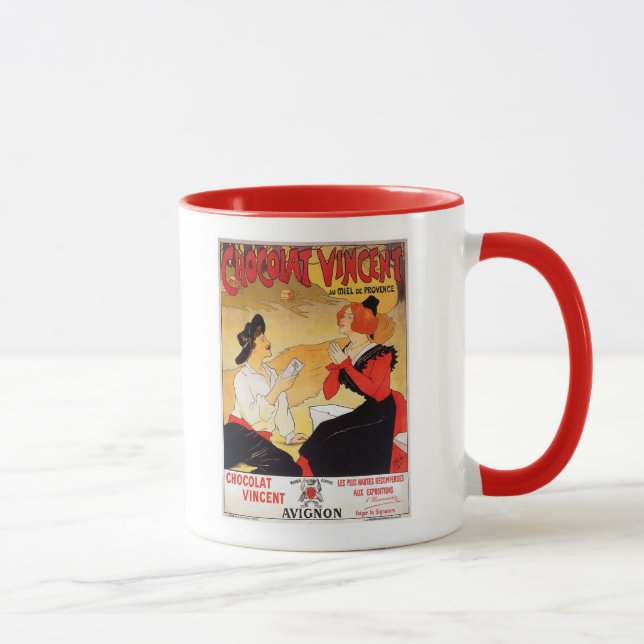 Caneca Propaganda francesa do chocolate do vintage (Direita)