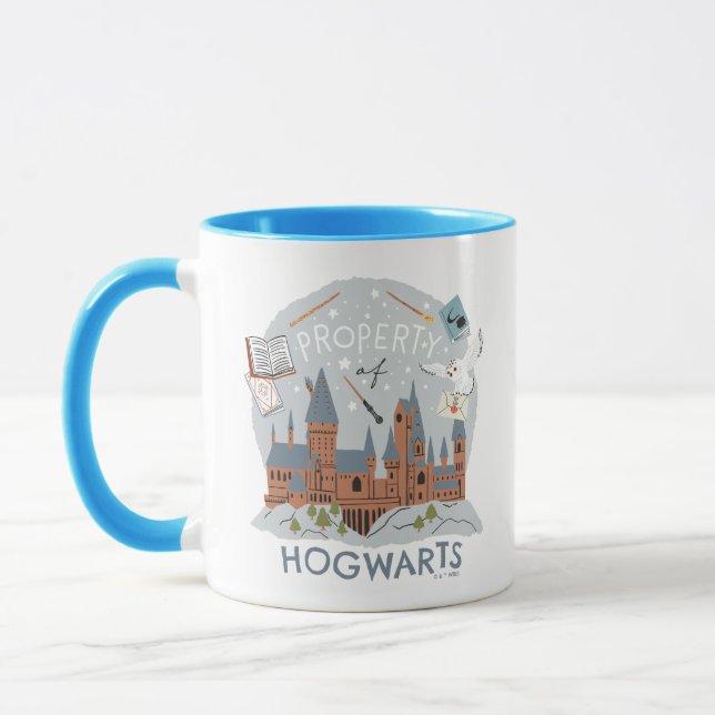 Caneca Property of Hogwarts Cartoon Graphic (Esquerda)