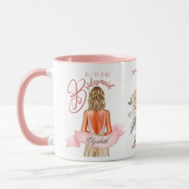 Caneca Proposta de Caricatura Da Bridesmaid Obrigado Pers
