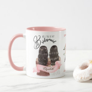 Caneca Proposta de Caricatura Da Bridesmaid Obrigado Pers