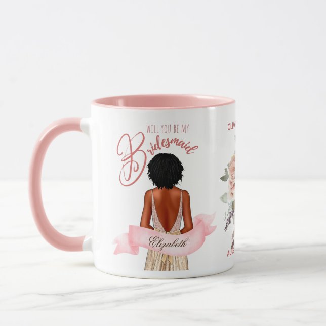 Caneca Proposta de Caricatura Da Bridesmaid Obrigado Pers (Esquerda)