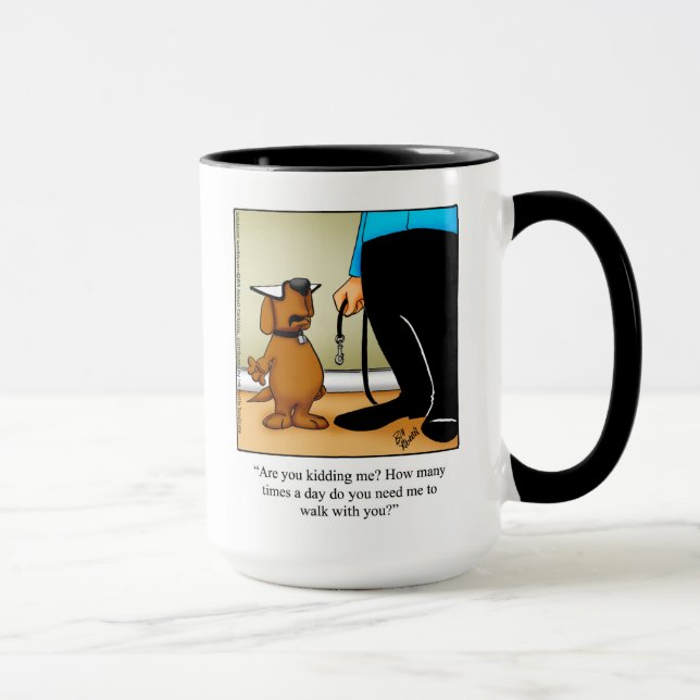 Caneca Proprietário de Cachorro Humor "Walks" Mug (Direita)