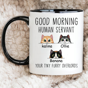 Caneca Proprietário de Gato Personalizado, Boa Manhã Gato