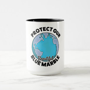 Caneca Proteja o nosso belo mármore azul
