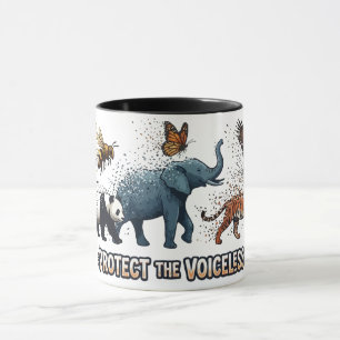 Caneca Proteja os Animais Selvagens Ameaçados Sem Voz 