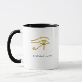Caneca Proteja Sua Energia Olho de Hórus Símbolo Egípcio 