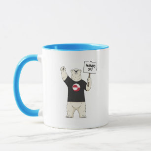 Caneca Protesto 'Groenlândia, Tire as Mãos do Urso Polar'