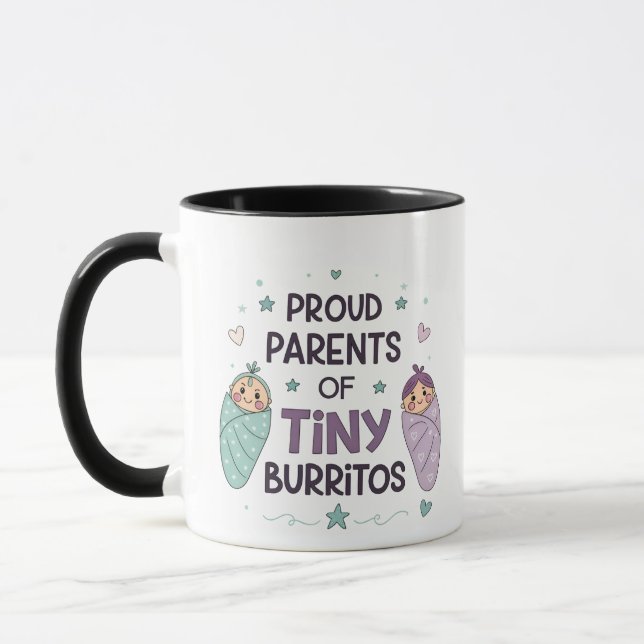 Caneca Proud Parents of Tiny Burritos Art (Esquerda)