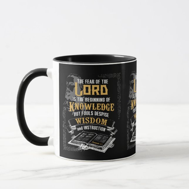 Caneca Proverbs 1:7 Bíblia KJV Verso Dois Tons (Esquerda)