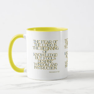Caneca Proverbs 1:7 Escritura de Bíblia KJV de dois tons