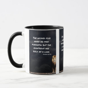 Caneca Proverbs 28:1 Escritura de Bíblia KJV Mug de Dois 