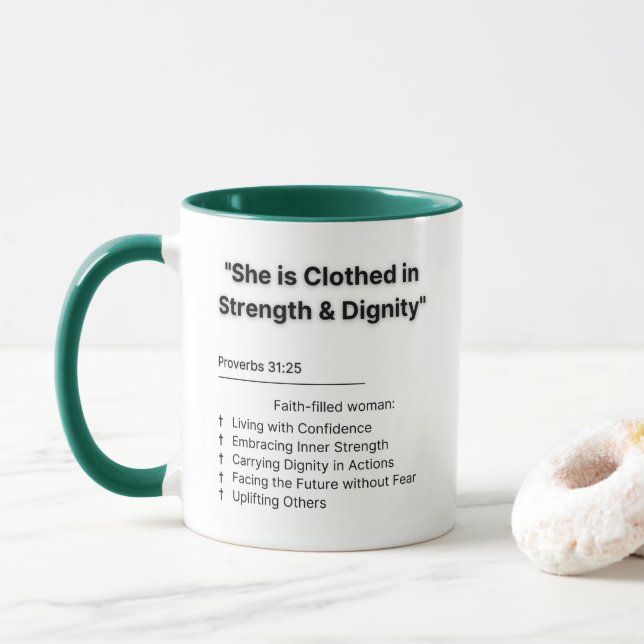 Caneca "Proverbs 31 Mulher: Sip with Purpose and Grace" (Com Donut)