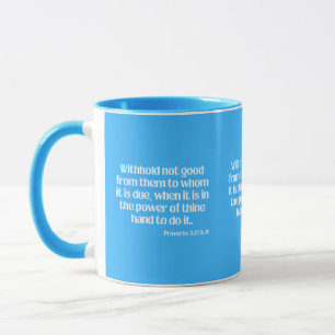 Caneca Proverbs 3:27 Escritura de Bíblia KJV de dois tons