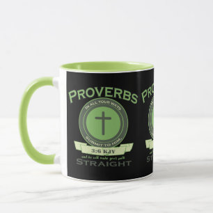 Caneca Proverbs 3:6 Bíblia KJV Verso Dois Tons