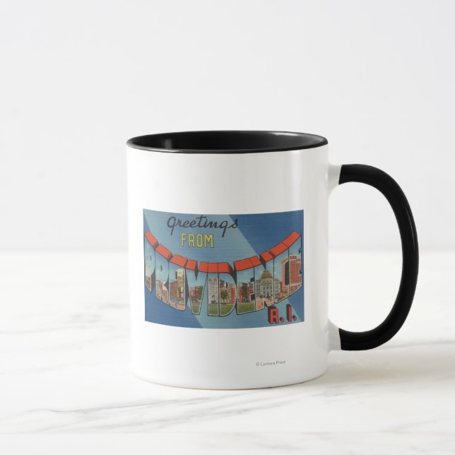 Caneca Providence, Ilha Rhode - Cenas com Letras Grandes (Direita)