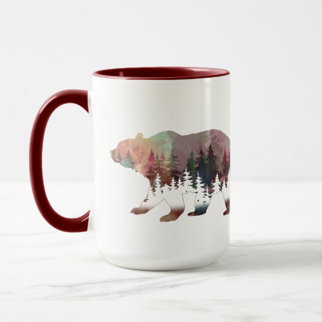 Caneca Prowling Watercolor Multicolor Wild Life Mug (Esquerda)