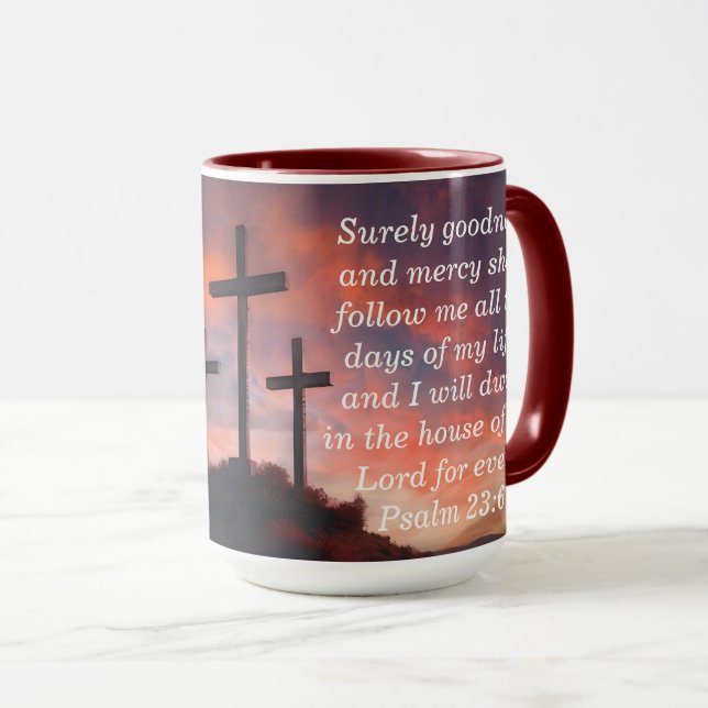 Caneca Psalm 23:6 Coffee Faith Faith Scripture Faith (Frente Esquerda)