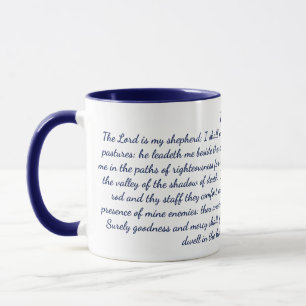 Caneca Psalm 23 Bíblia Verse Clássica Mug, 11 oz Coffee