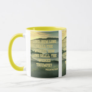 Caneca Psalm 94:3 KJV Bíblia Verso Pic Dois Tons