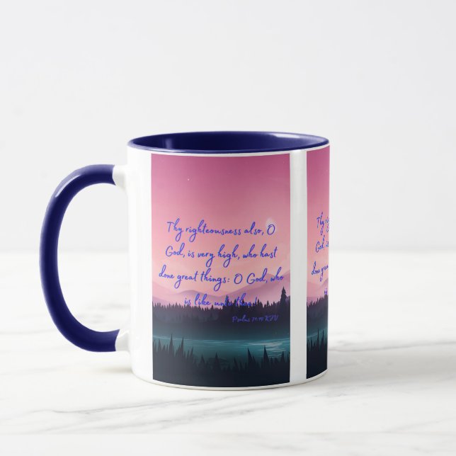 Caneca Psalms 71:19 KJV Bíblia Pic Verso Pic Tone Mug (Esquerda)