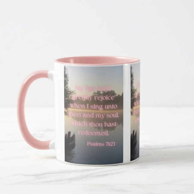 Caneca Psalms 71:23 KJV Bíblia Pic Verso Pic Tone Mug (Esquerda)
