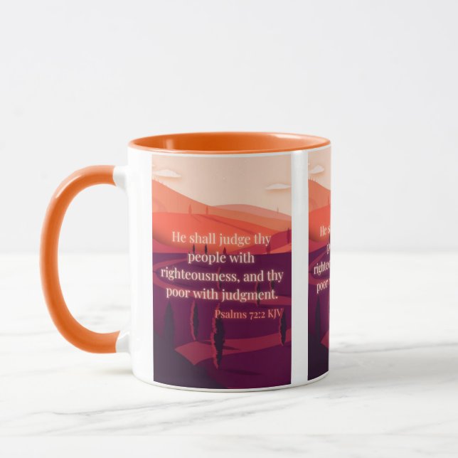 Caneca Psalms 72:2 KJV Bíblia Pic Verso Pic Tone Tone Mug (Esquerda)