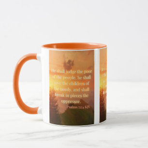 Caneca Psalms 72:4 KJV Bíblia Pic Verso Pic Tone Mug