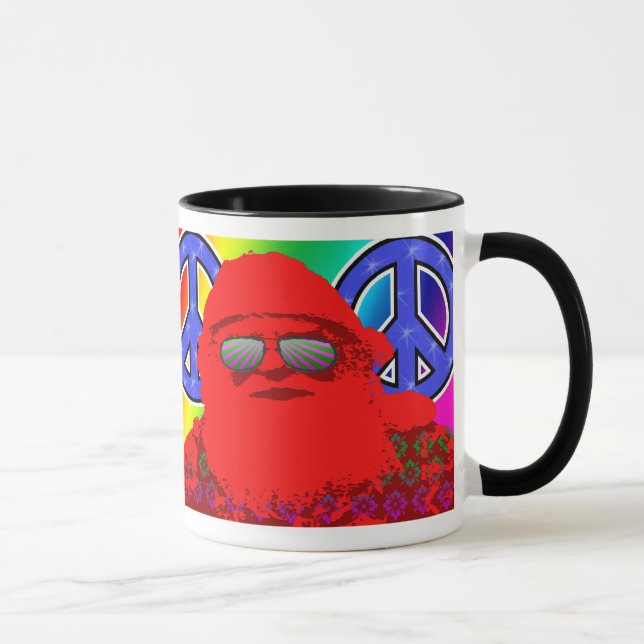 Caneca psicadélico da paz do papai noel (Direita)
