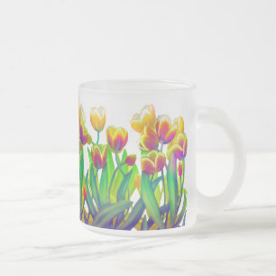 Caneca psicadélico do jardim da tulipa