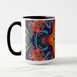 Caneca Psicodélica Colorida Kaleidoscópio Padrão