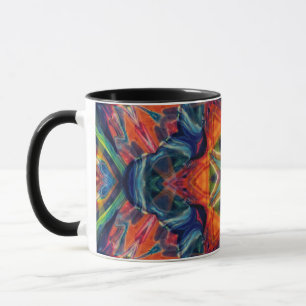 Caneca Psicodélica Colorida Kaleidoscópio Padrão