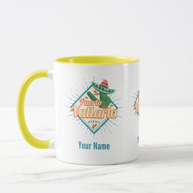 Caneca Puerto Vallarta Jalisco México dançando cactus (Esquerda)