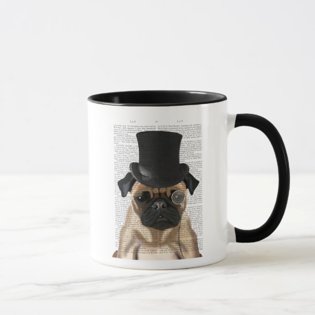 Caneca Pug, Chapéu Formal e Chapéu (Direita)