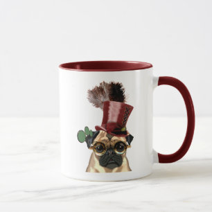 Caneca Pug com Estilo Steampunk Top Hat