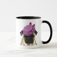 Pug com Vintage Purple Hat