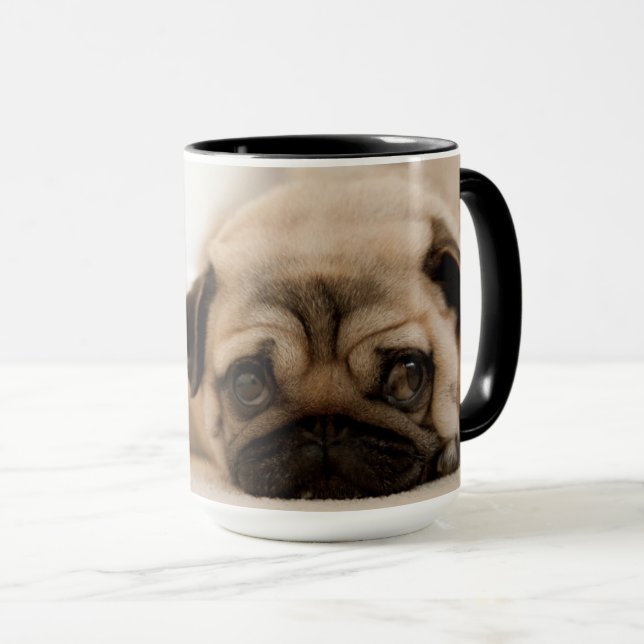 Caneca Pug da fêmea de Tan (Frente Esquerda)