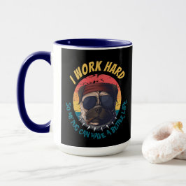 Caneca Pug I WORK DURO Mug