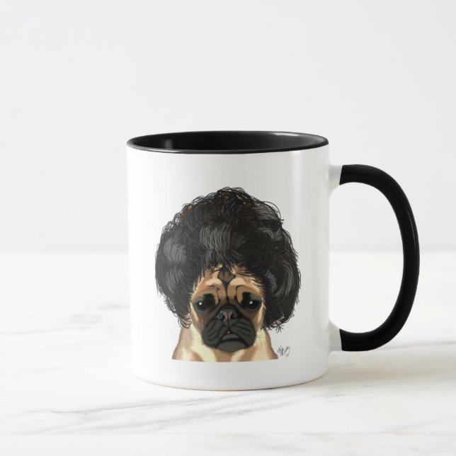 Caneca Pug In A Bad Wig (Direita)
