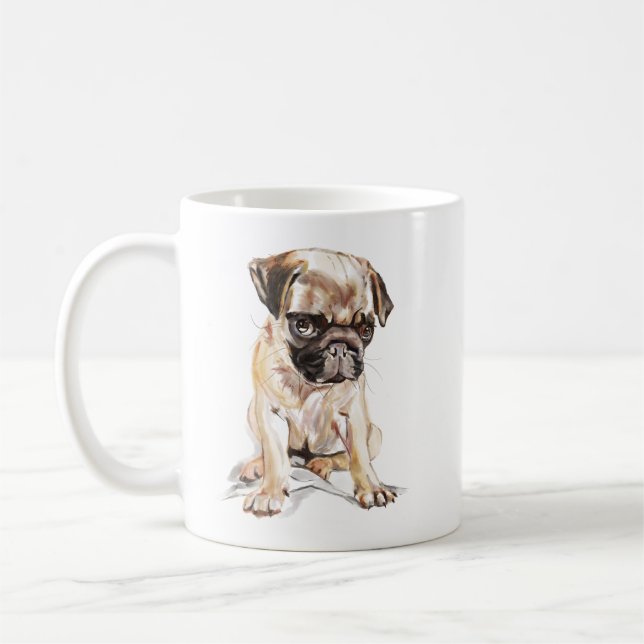 Caneca Pug Mug – Presente de Caneca de Café para M (Esquerda)