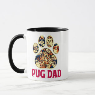 Caneca Pug Pai Cachorro Amava o Dia do Pai Teto