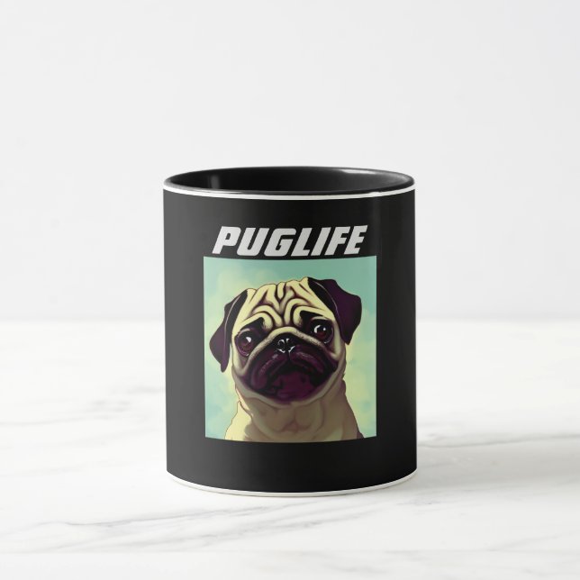 Caneca Pug Pug Puppy Ever Mug Shot (Centro)