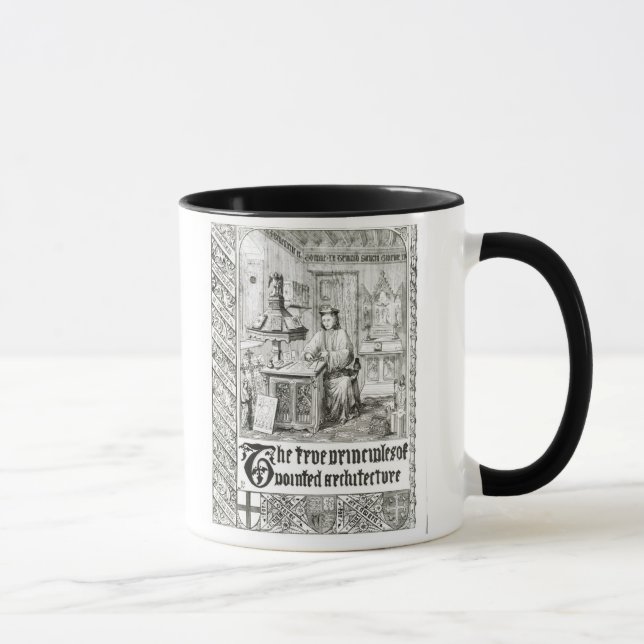 Caneca Pugin no trabalho, frontispiece 'dos princípios (Direita)